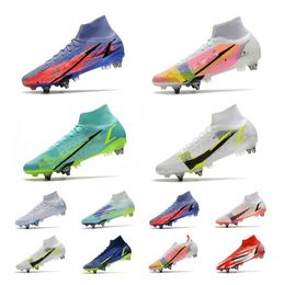 Mercurial Superfly Soccer Shoes Superflys Vapores XIV VIII 8 Elite FG Pro Anti Cog Dream Speed ​​Dynamic Turquoise Lime Glow Volt Bright Bright Crimson Football 39-45
