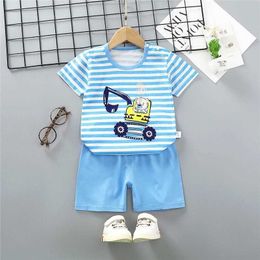 Clothing Sets 2 Years Old Toddler Brand Clothing Kids Summer Short Sleeve Suit Baby Boys And Girls 2pcs Set Cotton Cartoon Sets