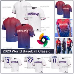 Team Dominican Republic 2023 World Baseball Classic Men Jersey WBC Robinson Cano Vladimir Guerrero Jr. Manny Machado 22 Juan Soto Julio Rodriguez Jeremy