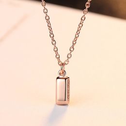 Designer small exquisite s925 silver letter pendant necklace fashion sexy women rose gold lockbone chain necklace exquisite jewelry gift