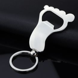 Alloy Bigfoot Bottle Opener Key Chain Little Feet Keychains Bag Pendant Wedding Favors Baby Shower Party Gift Key Ring dh454
