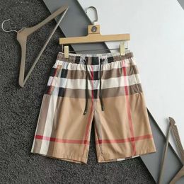 2023 Checked Shorts Men's New Summer Fashion Beach Straight Sports Casual Pants d8