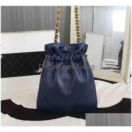 Other Bags Cc Luxury Esign 8234 Womans Letter Plaid Shoder Chain Bag Lambskin Hand Vintage Bucket Real Leather Le Boy Drop Delivery Dhqxm