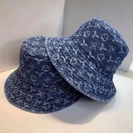 카우보이 양동이 모자 캐주얼 럭셔리 새로운 남여 모자 여성 남성 디자이너 모자 멋진 Casquette 데님 인쇄 장착 모자 남성 Beanie G224223F