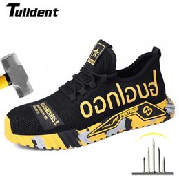 Safety Shoes Breathable Men Work Safety Shoes Anti-smashing Steel Toe Cap Working Shoes Construction Indestructible Work Sneakers Men Shoes