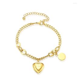 Charm Bracelets Titanium Steel Heart For Women Korean Fashion Magic Eye Letter Adjustable Chain Bangles Brand Jewellery Z029
