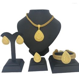 Necklace Earrings Set Jewelry Ball Pendant Chains And For Women Girls Dubai Gold Color African Birthday Party Gifts