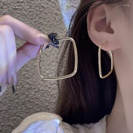 Hoop Earrings VSnow Minimalist Square Geometrical For Women Ins Style Gold Silver Color Metal Earings Jewelry Pendientes