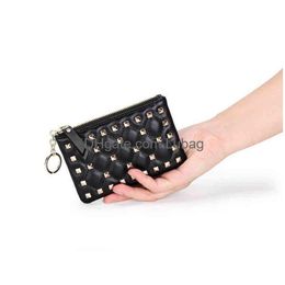 Coin Purses Korean Fashion Short Zero Wallet Key 2021 Zipper Womens Card Bag Rivet Leather Drop Delivery Bags Lage Accessories Walle Dh97N