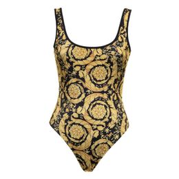 Dresses Casual Dresses Female Retro Swimsuit Gold Backless Swimwear Vintage Holiday Beach Dress Designer Bathing Suit Summer Surf Wear Wom