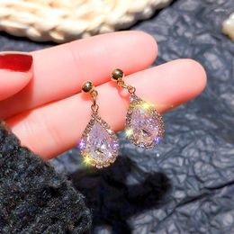 Stud Earrings Austrian Clear Crystal For Women Silver Color Earring Wedding Party Prom Gift Aretes 2023