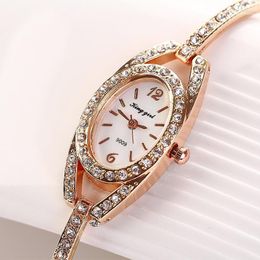 Wristwatches Top Brand Women Bracelet Watch Ladies Stainless Steel Thin Dress Watches Star Diamond Wristwatch Clock Bracele Moun22