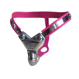 Keuschheitsgürtel für Männer, T-Typ, super ergonomisch, verstellbar, Edelstahl, geschwungene Taille, Keuschheitsgürtel mit Wickel-Hahn, Peniskäfig, BDSM-Sexspielzeug