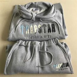 Erkek Eşofman Nakış Trapstar Erkek Kadın Kazak Eşofman Altı Parça Set Spor Fitness Hoodies Eşofman Takım Eğitim Koşu Kapşonlu Üst