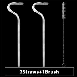 One Set 2pcs Straws and 1 brush Reusable Glass Drinking Straws Anti Wrinkle Straw Flute Style Design for Engaging Lips Horizontally