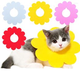 Dog Collars 5pcs Cat Elizabeth Ring Pet Anti-bite Anti-smashing Sun Flower Saliva Towel Felt Cloth Collar Supplies Puppy