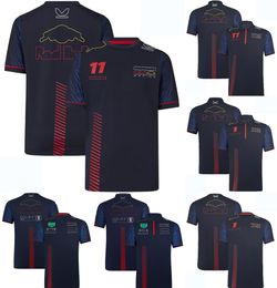 2024 F1 Mens 팀 폴로 셔츠 티셔츠 포뮬러 1 레이싱 정장 티셔츠 1 및 11 드라이버 팬 탑 티셔츠 저지 모토 오토바이 의류