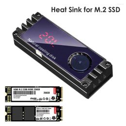Computer Cables M.2 SSD Heatsink Cooler Digital Temperature Display With Turbo Cooling Fan For 2280 22110 NVMe M2 Solid State Drive