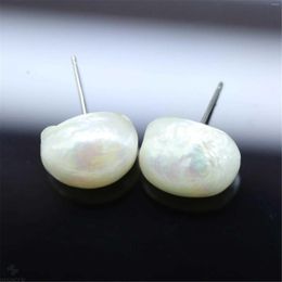 Stud Earrings Natural White Freshwater Pearl Earring Women Jewelry Silver Gift Flawless Accessories Party Mesmerizing Earbob