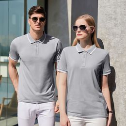 Men's Polos Men's and Women's Golf Shirts 38% Mercerized Cotton Polo Shirts High-quality Short-sleeved T-shirts Male Office Clothes Summer 230316