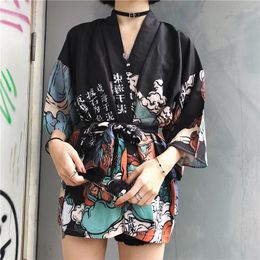Women's Blouses 2023 Japanese Kimono Cardigan Cosplay Shirt Blouse For Women Clothes Traditional Kimonos