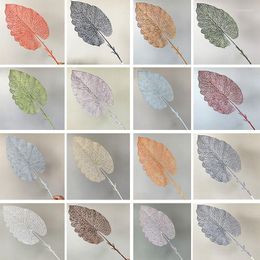 Decorative Flowers 78cm Imitation Reticulate Leaf Large Wedding Church Shooting Props Home Decoration Plastic Flower Arrangement Accessories