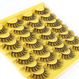 Multilayer Thick Mink False Eyelashes Naturally Soft & Vivid Handmade Reusable Messy Fake Lashes Curly Crisscross Lash Extensions