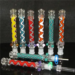 Hookah Mini Nectar Pipe kit with Titanium Tip Nail Quartz Tips Plastic Keck clip Concentrate Dab Straw Oil Rigs glass pipe