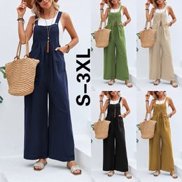 Women's fashionable one shoulder summer jumpsuit dressy plain casual pants with straps rompers petite overalls plus size S-XXXL