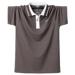 Men's Polos Men Polo Shirt Mens Stripe Polo Shirts Summer Casual Cotton Short Sleeves Shirt Homme 5XL Plus Size Business Work Men Tops Tees 230316
