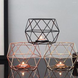 Candle Holders High Quality Geometric Metal Holder Candlestick Ornament Tea Light For Wedding Party Table Decoration