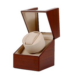 Watch Boxes & Cases Wooden Automatic Carbon Fiber Single Winder Box Quiet Motor Winding Storage Display Case Shaker Remontoir Battery