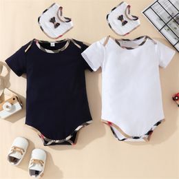 Baby Rompers Girls and Boy Short Sleeve Cotton Newborn Clothes Designer Brand Infant Baby Romper Children Pyjamas 2PCS