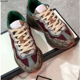 Designer shoes Rhyton Sneakers Beige Men Trainers Vintage Luxury Chaussures Ladies Shoe Designers Sneakersize 35-45 mkjkkl hm2000004