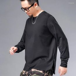 Men's T Shirts Plus Size Bottoming T-shirt Men Black And White Long-sleeved Tee All Cotton Arriveal Autumn Spring Top