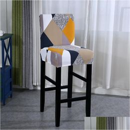Chair Covers Ers Bar Stool Stretch Removable High Er Counter Sliper Protector For Short Back Kitchen Dining Room Drop Delivery Home Dhcao