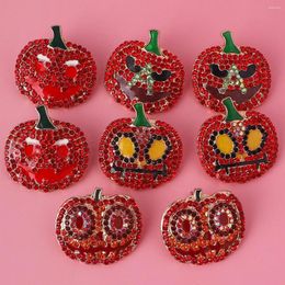 Stud Earrings Lady Cartoon Halloween Red Series Pumpkin Charms Funny Rhinstone For Women Holiday Jewellery