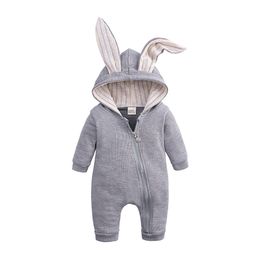 New Spring Autumn Baby Rompers Blue Jumpsuit Cute Cartoon Rabbit Infant Girl Boy Jumpers Kids Baby Outfits Clothes 1937