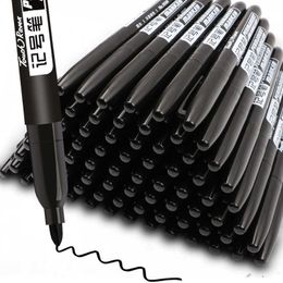 6 Pcs/Set Permanent Marker Pen Fine Point Waterproof Ink Thin Nib Crude Black Blue Red 1.5mm Color Pens