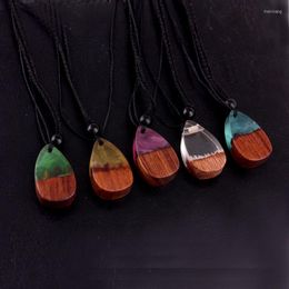 Pendant Necklaces Solid Wood Necklace / Sweater Ethnic Travel Jewellery Solidified Time Resin Handbag -5