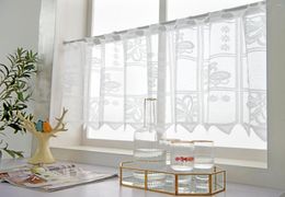 Curtain Simple Kitchen Coffee White Lace Small And Fresh Finished Products Rod Half