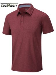 Men's Polos TACVASEN Summer Polo T-shirts Mens Casual Short Sleeve Shirts 3 Buttons Down Quick Dry Breathable Golf Fishing Pullover Workwear 230316