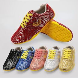 Dress Shoes Quality Couples Sequins Wushu Tai Chi Kungfu Glamorous Routine Martial Arts Professional Competition Men Woman 230316