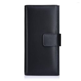 Wallets COMFORSKIN Luxurious Genuine Leather Business Card Wallet For Male Large Capacity Long Style Men Purse Man Hasp