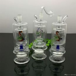 Smoking Pipes Classic Duckling Double-deck Separator Glass Mute Filtration Water Tobacco Bottle Great