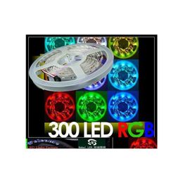 Led Strips 5M Rgb 5050 Smd 300 Leds Strip Light With 44 Keys Ir Remote Controller Nonwaterproof Ce Rosh Drop Delivery Lights Lightin Dhv3N
