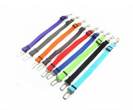 Seatbelt Harness Leash Nylon Dog Seat Belt Leashes Pet Dogs Car Belts Puppy Travel Clip Supplies 10 Colors SN728