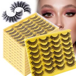 Multilayer Thick Fluffy False Eyelashes Extension Messy Crisscross Handmade Reusable Faux Mink Fake Lashes Naturally Soft Wispy Strip Lashes