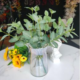 Decorative Flowers 1pc Mint Leaf Artificial Plants Eucalyptus Fake Flower DIY Wedding Party Home Table Ornaments Arrangement Decoration