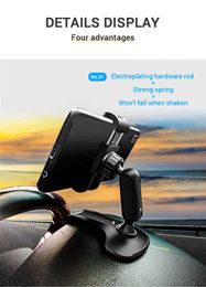 Cell Phone Mounts Holders Car Dashboard Phone Holder Mobile Phone Stand Adjustable GPS Car Clips Smartphone Bracket Sun Visor Mirror Mount Support